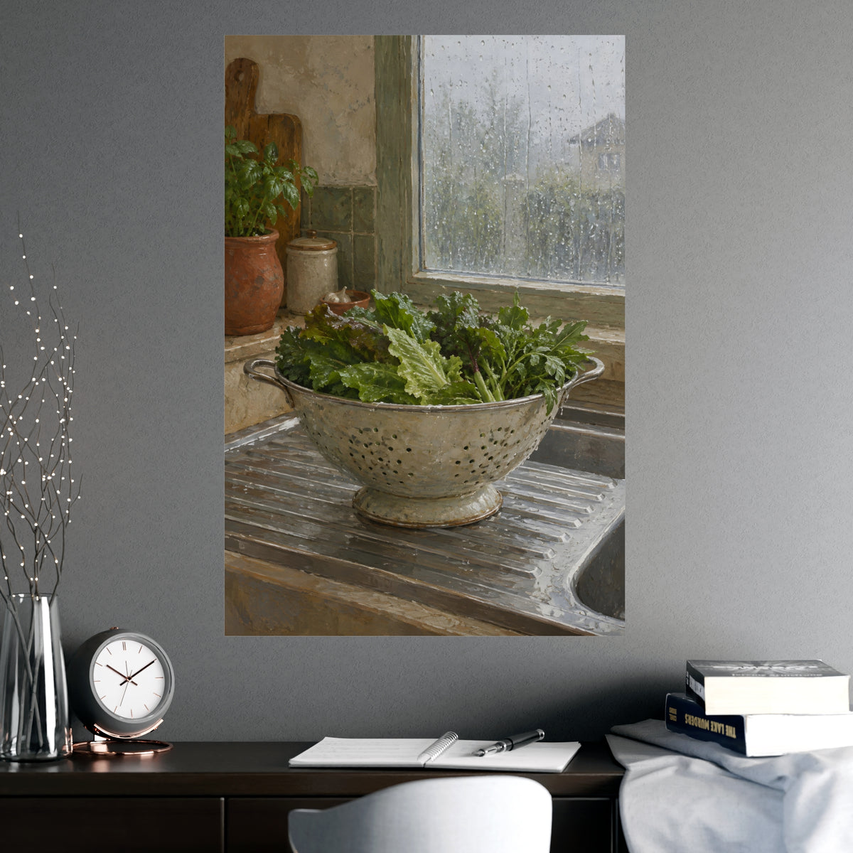 A Rainy Morning — a rainy morning, shown framed on a wall
