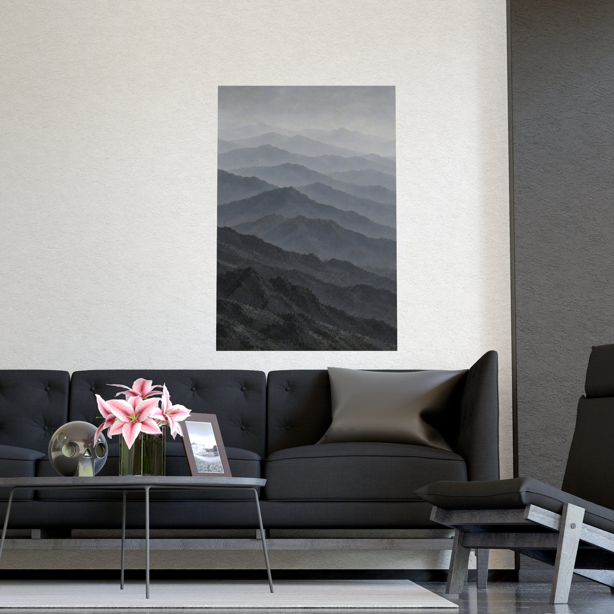 Ridge behind Ridge — ridge behind ridge, shown framed on a wall