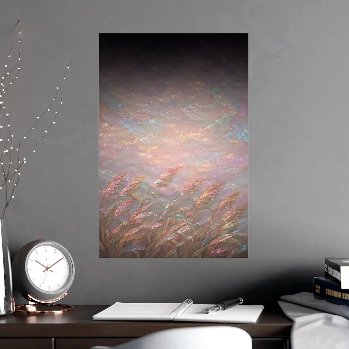 Reeds and Wind — reeds and wind, shown framed on a wall