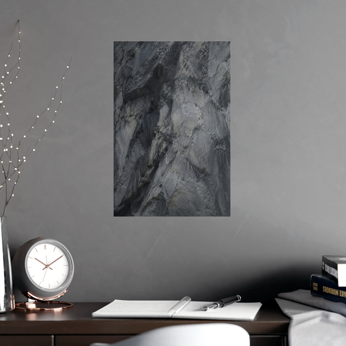 Rock Face — rock face, shown framed on a wall