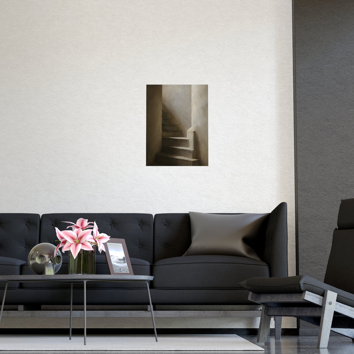 Stone Stair — stone stair, shown framed on a wall