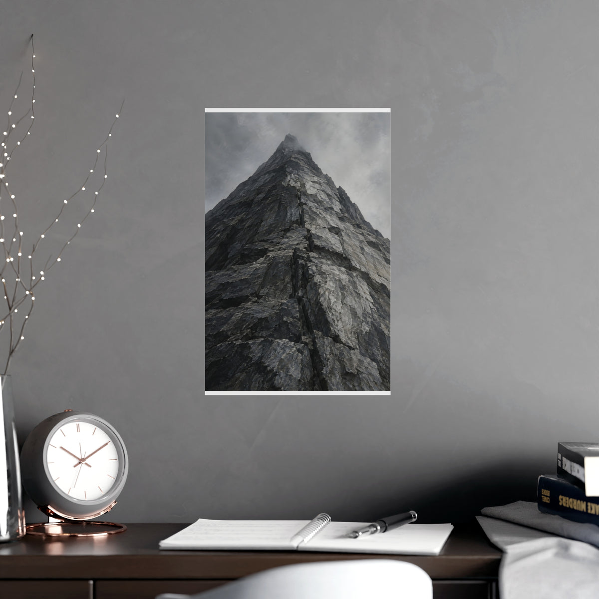 Straight Up the Wall — straight up the wall, shown framed on a wall