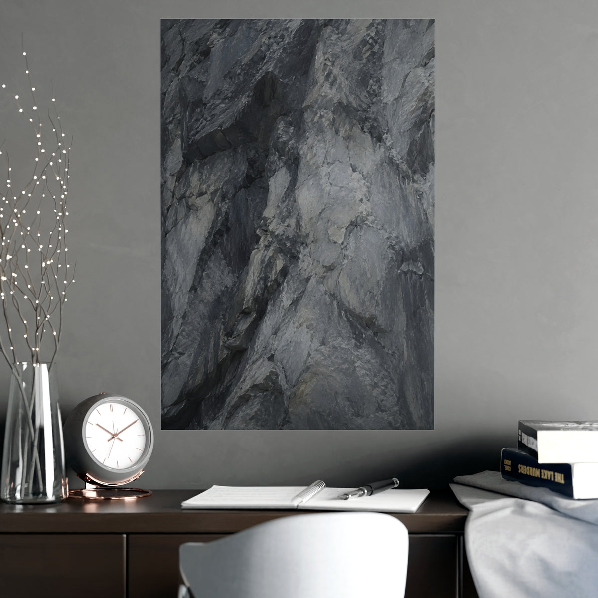 Rock Face — rock face, shown framed on a wall