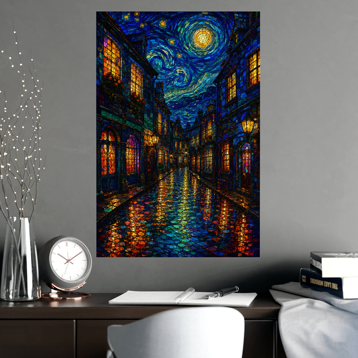 Wet Street — wet street, shown framed on a wall