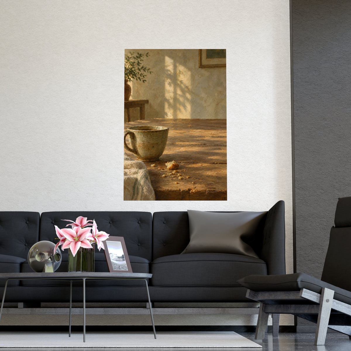At Table Height — at table height, shown framed on a wall