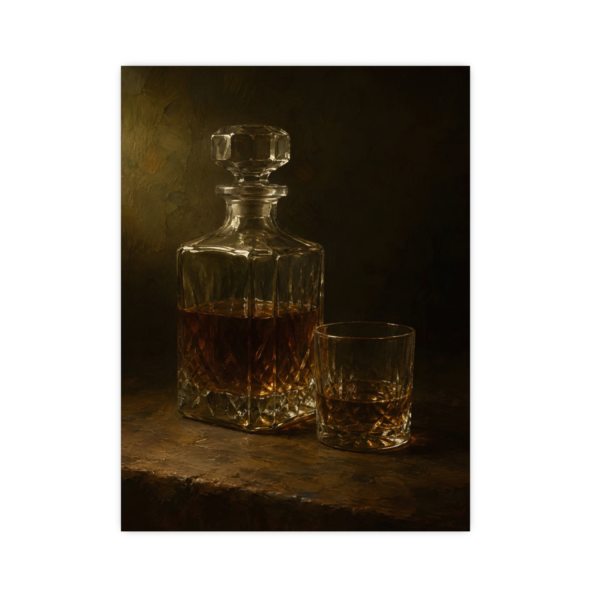 Decanter and Glass — decanter and glass, 12x16 in print
