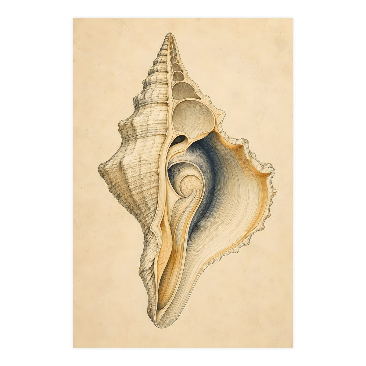 Conch Shell — conch shell, 24x36 in print
