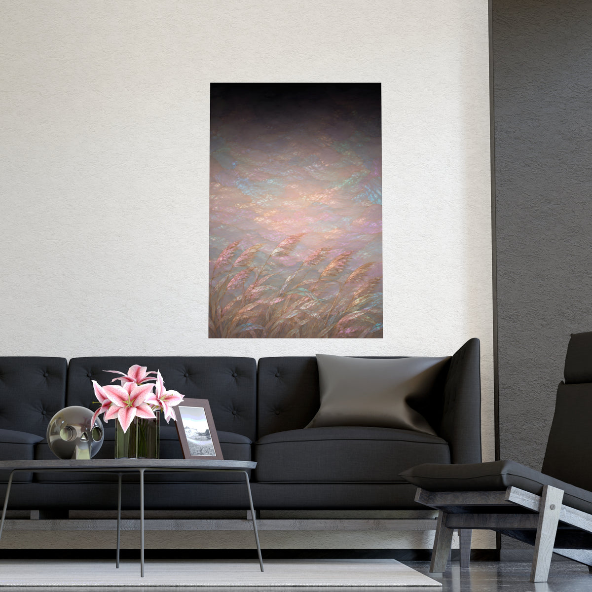 Reeds and Wind — reeds and wind, shown framed on a wall