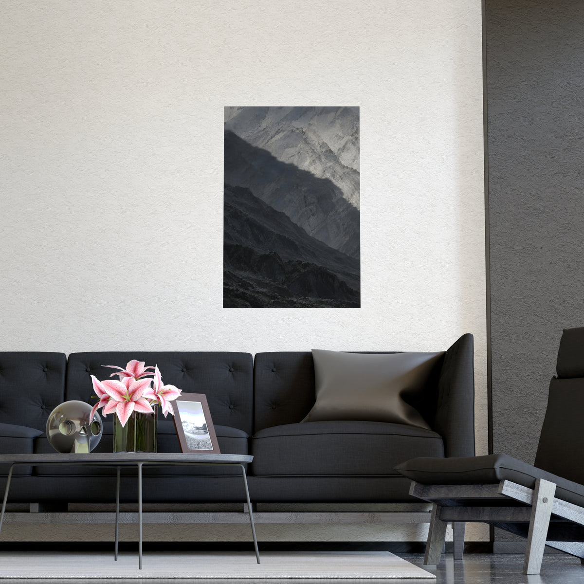 The Shadow of a Mountain — the shadow of a mountain, shown framed on a wall