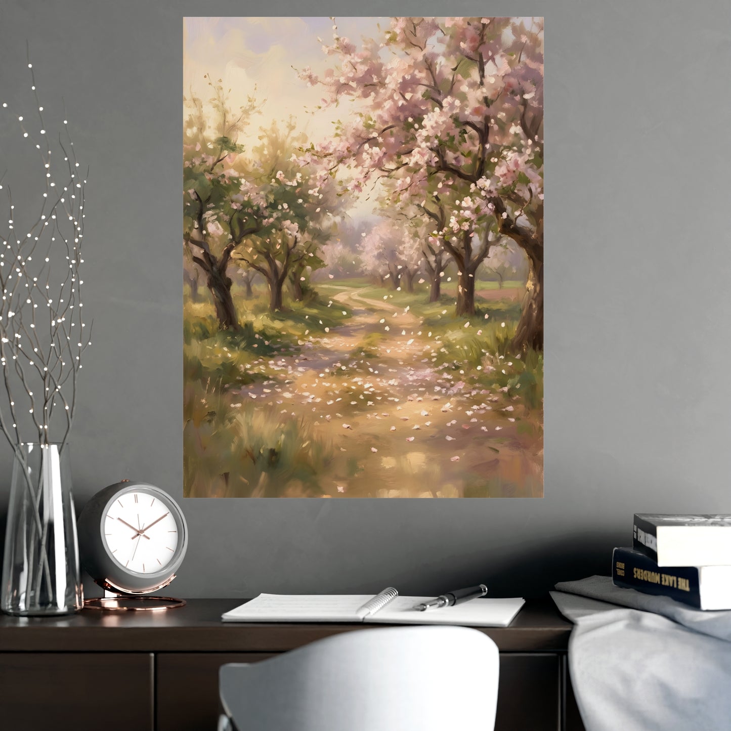 Orchard Path in Spring | Romantic Oil Painting Print | Wall Art