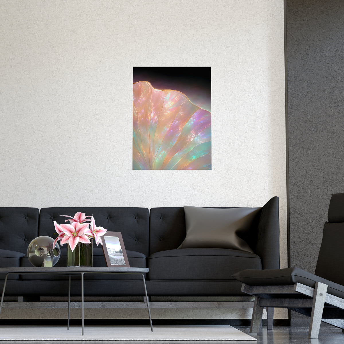 One Lotus Leaf — one lotus leaf, shown framed on a wall