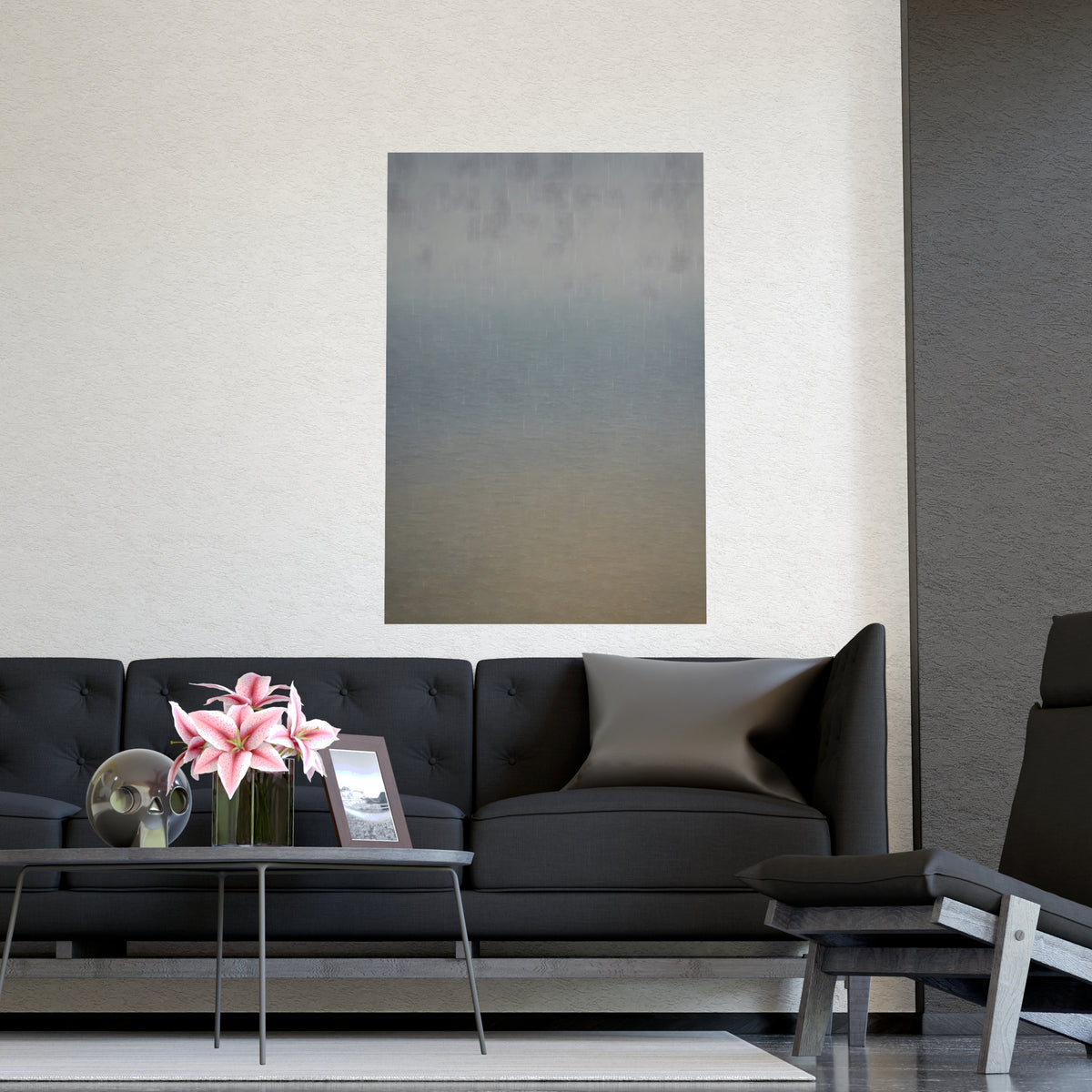 Rain at Sea — rain at sea, shown framed on a wall