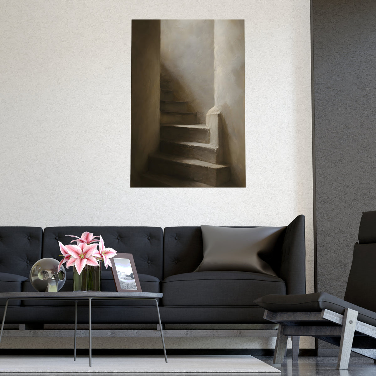 Stone Stair — stone stair, shown framed on a wall