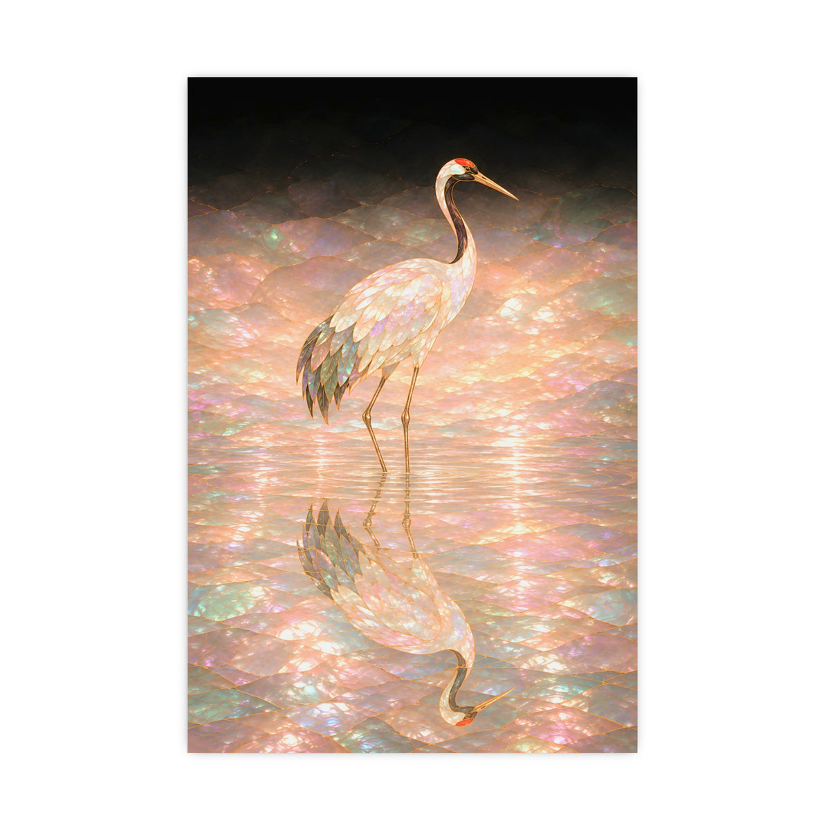One Crane, Reflected — one crane, reflected, 20x30 in print