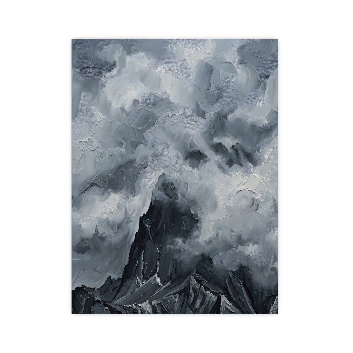 Gipfel in Wolken | Landschaftsdruck | Berg Kunstdruck
