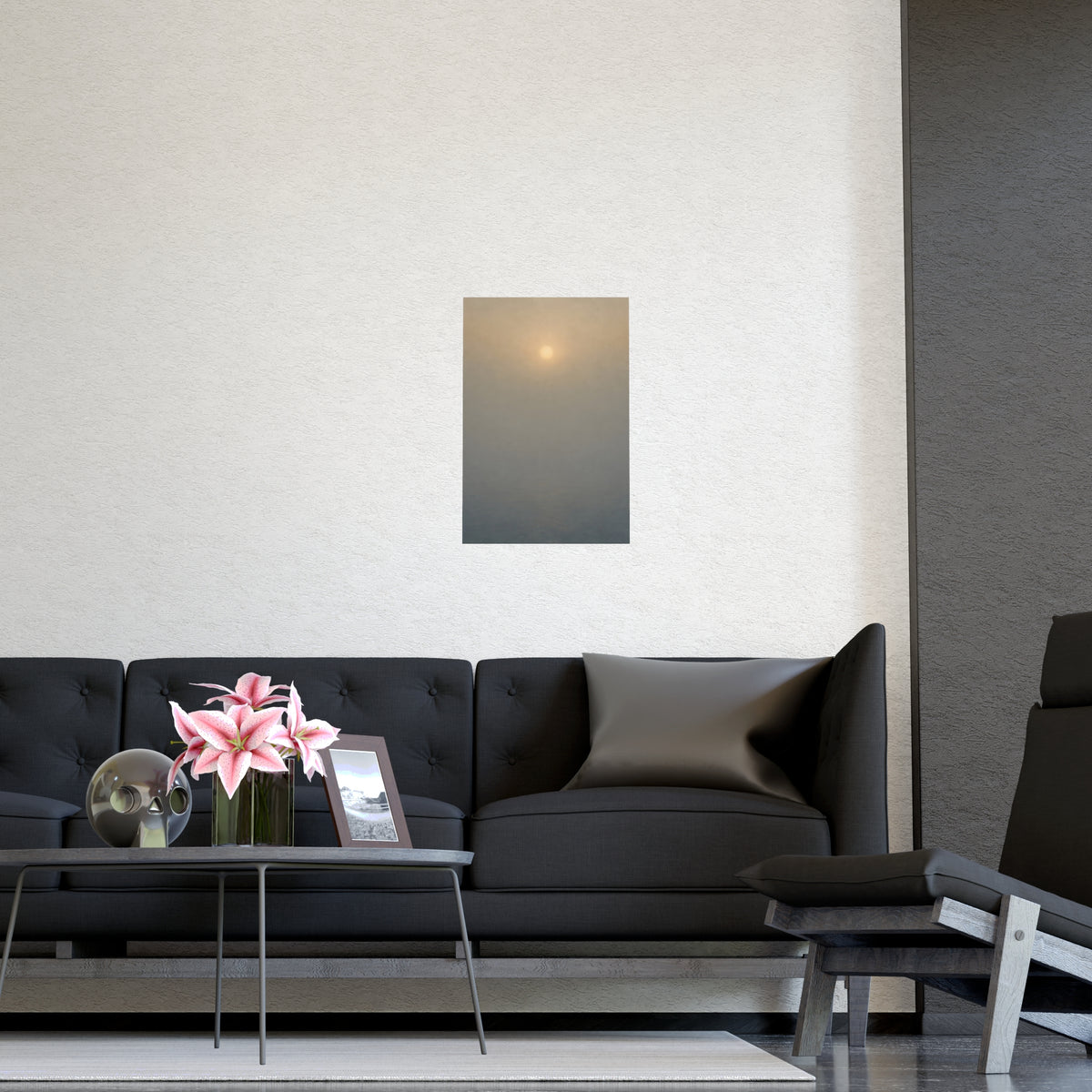 Sun Behind Fog — sun behind fog, shown framed on a wall