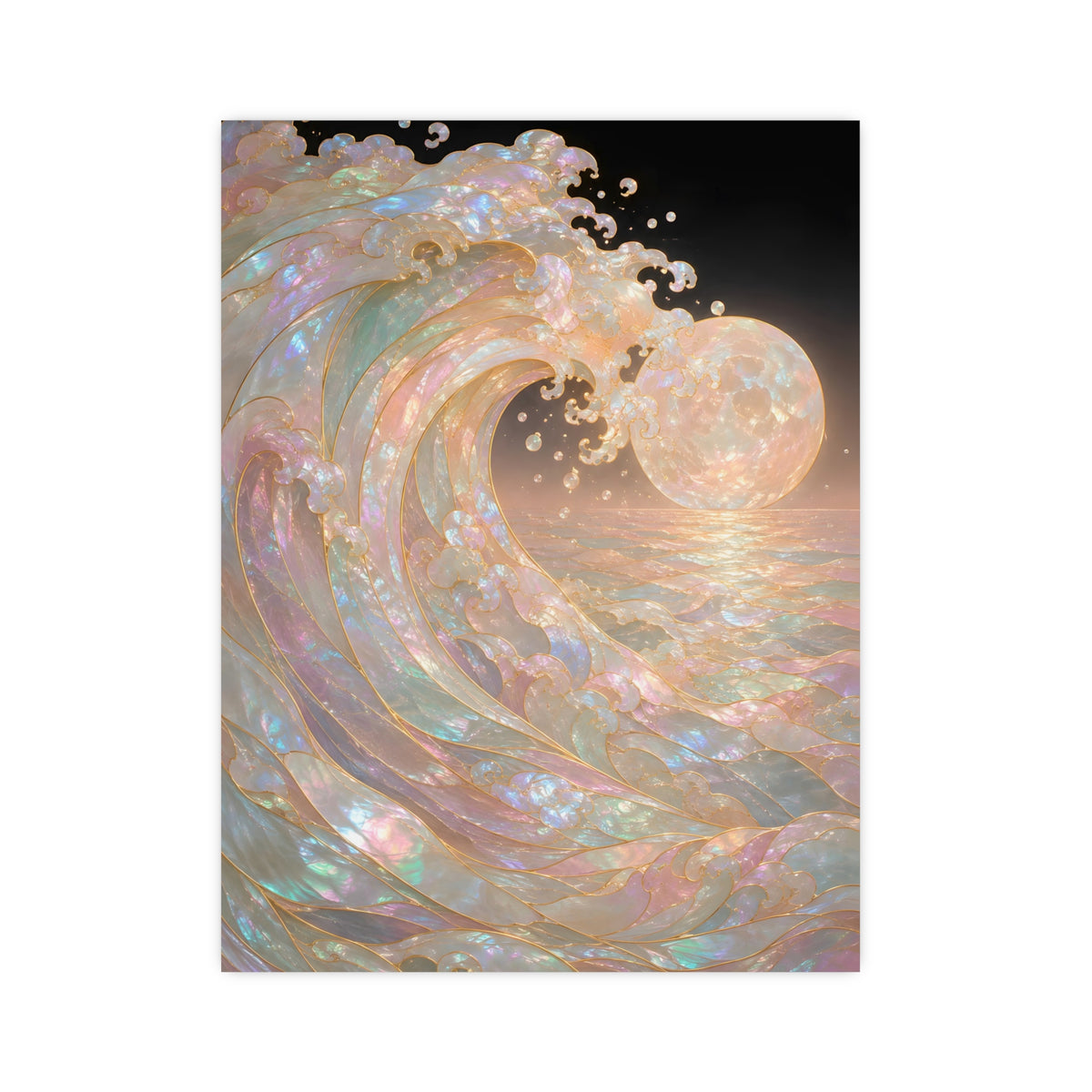 Wave and Moon — wave and moon, 12x16 in print
