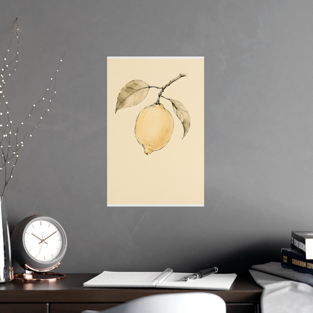 Lemon Branch — lemon branch, shown framed on a wall