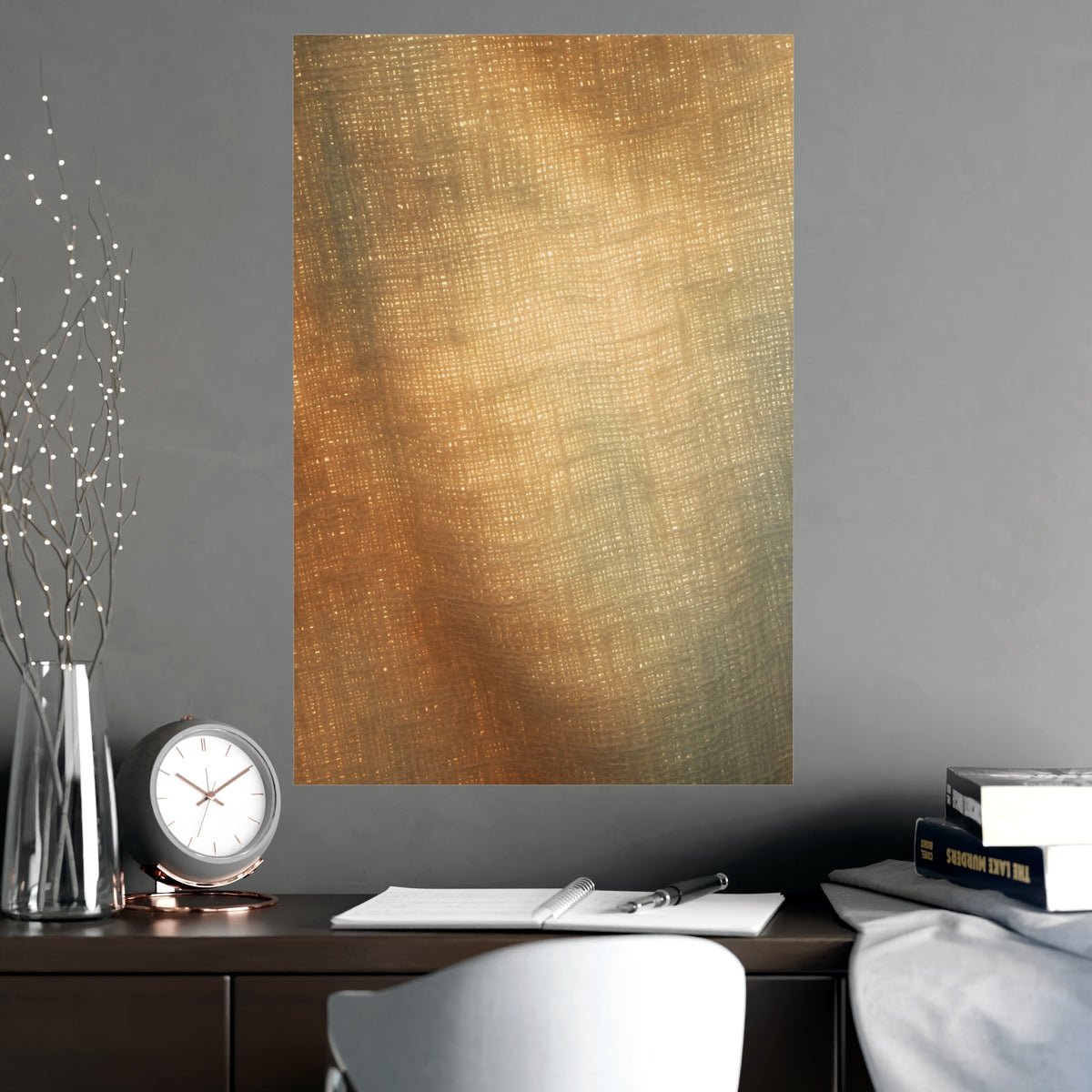 Weave against the Light — weave against the light, shown framed on a wall