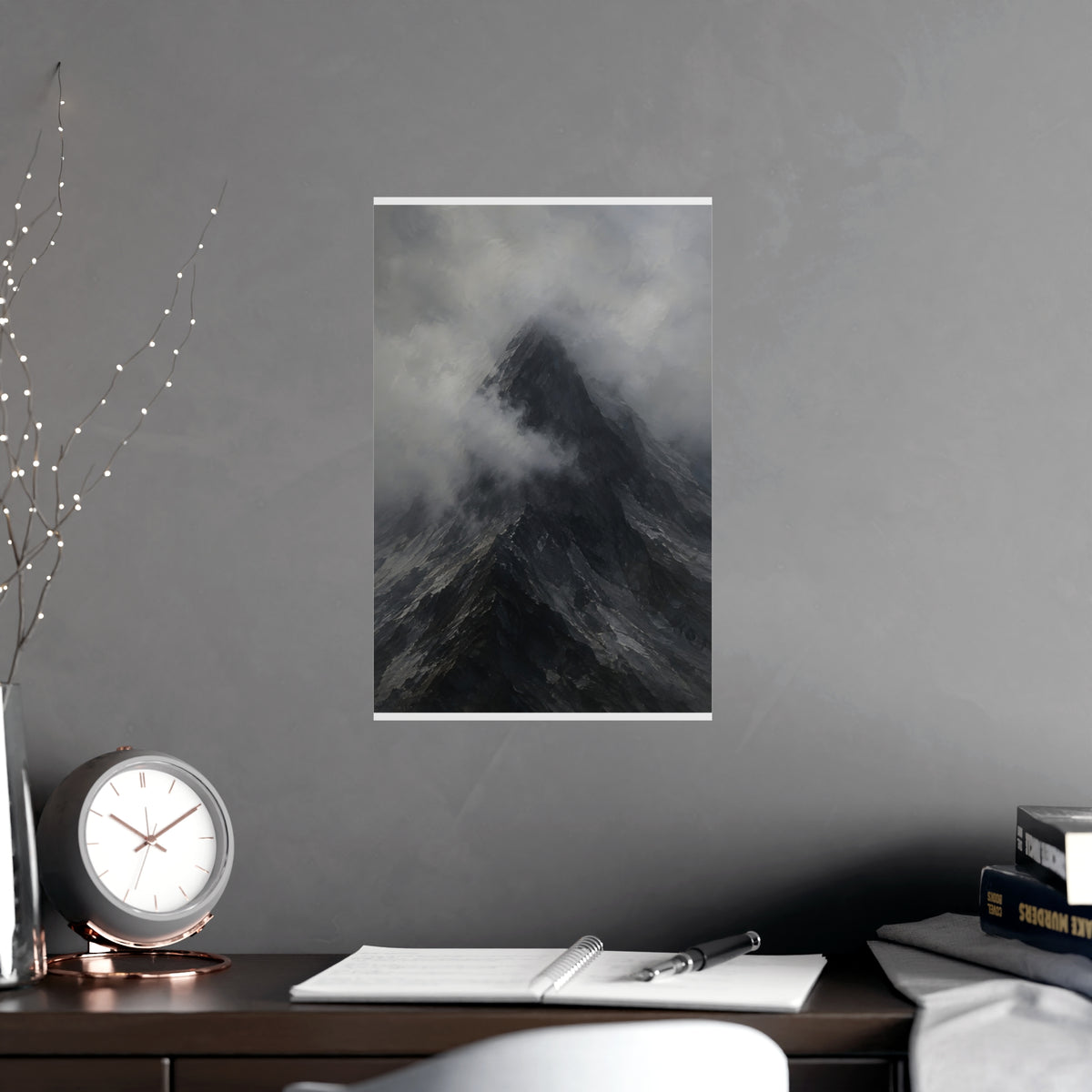 Peak in Cloud — peak in cloud, shown framed on a wall
