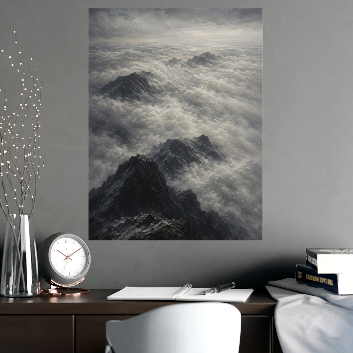 Sea of Cloud — sea of cloud, shown framed on a wall