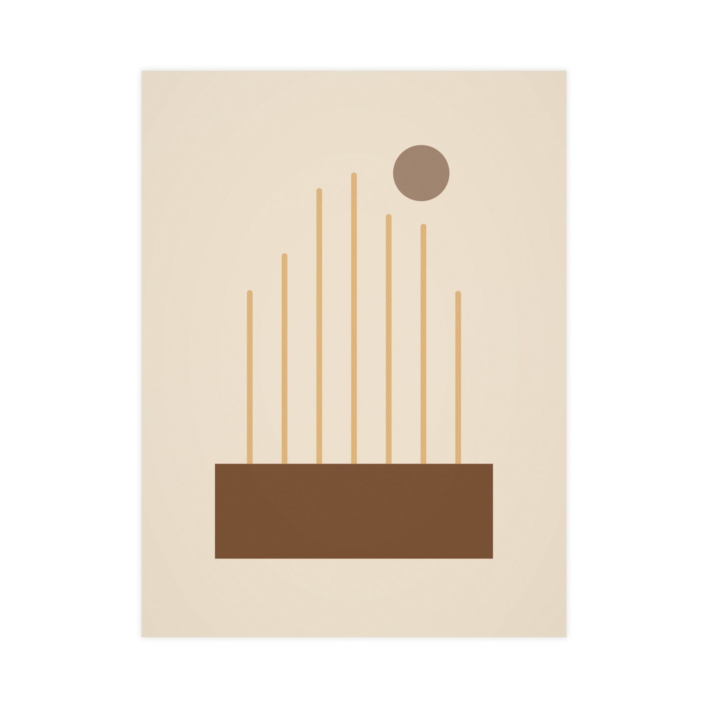 Muted 70s Lines Wall Art | Bedroom Print
