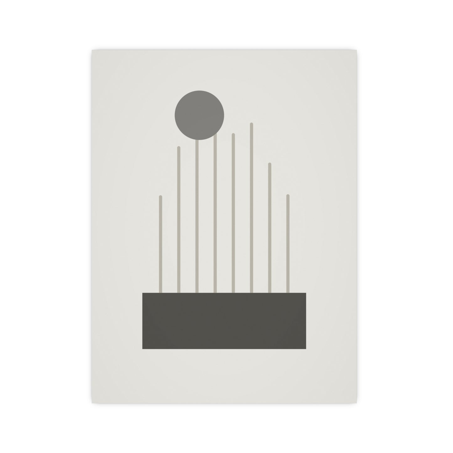 Charcoal Cream Lines Wall Art | Bedroom Print
