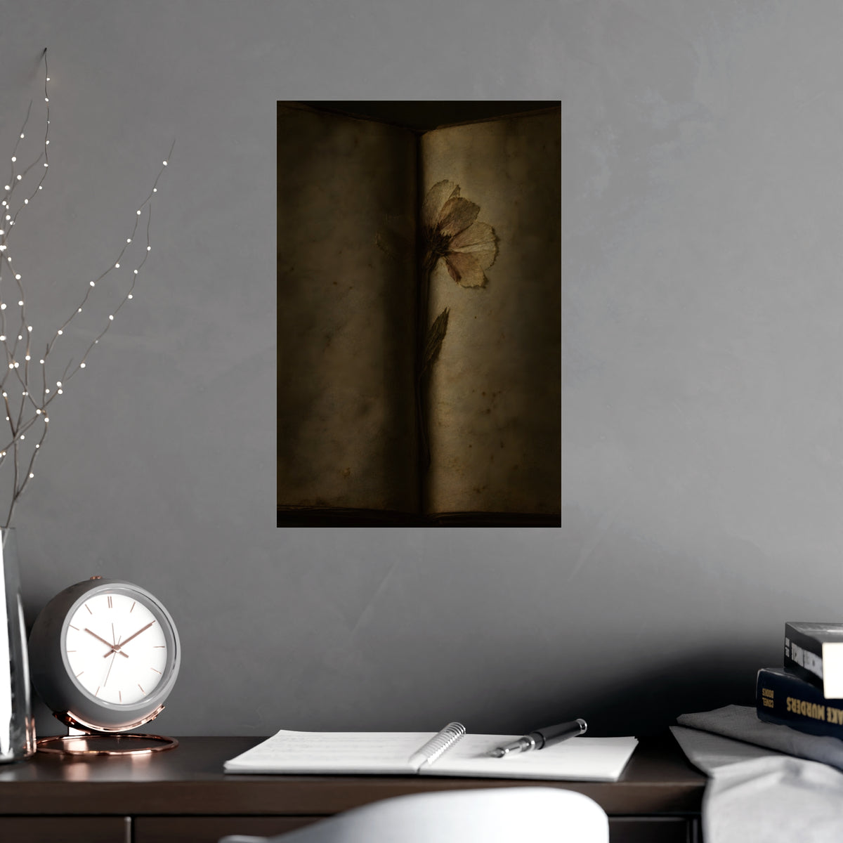 Pressed Flat — pressed flat, shown framed on a wall