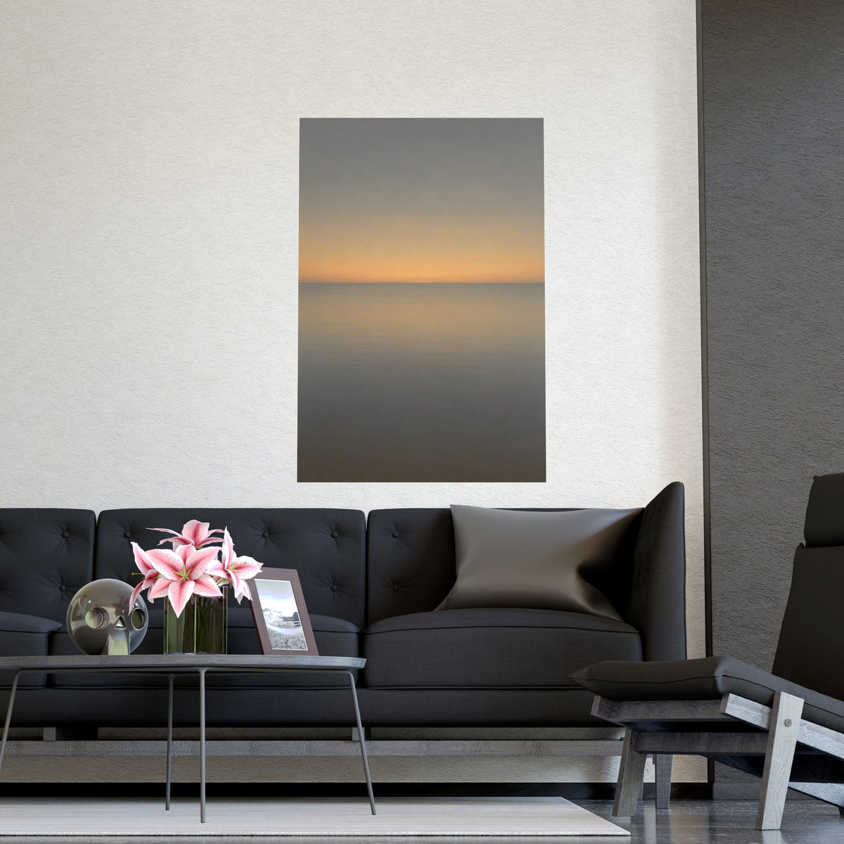 Sea at Dusk — sea at dusk, shown framed on a wall
