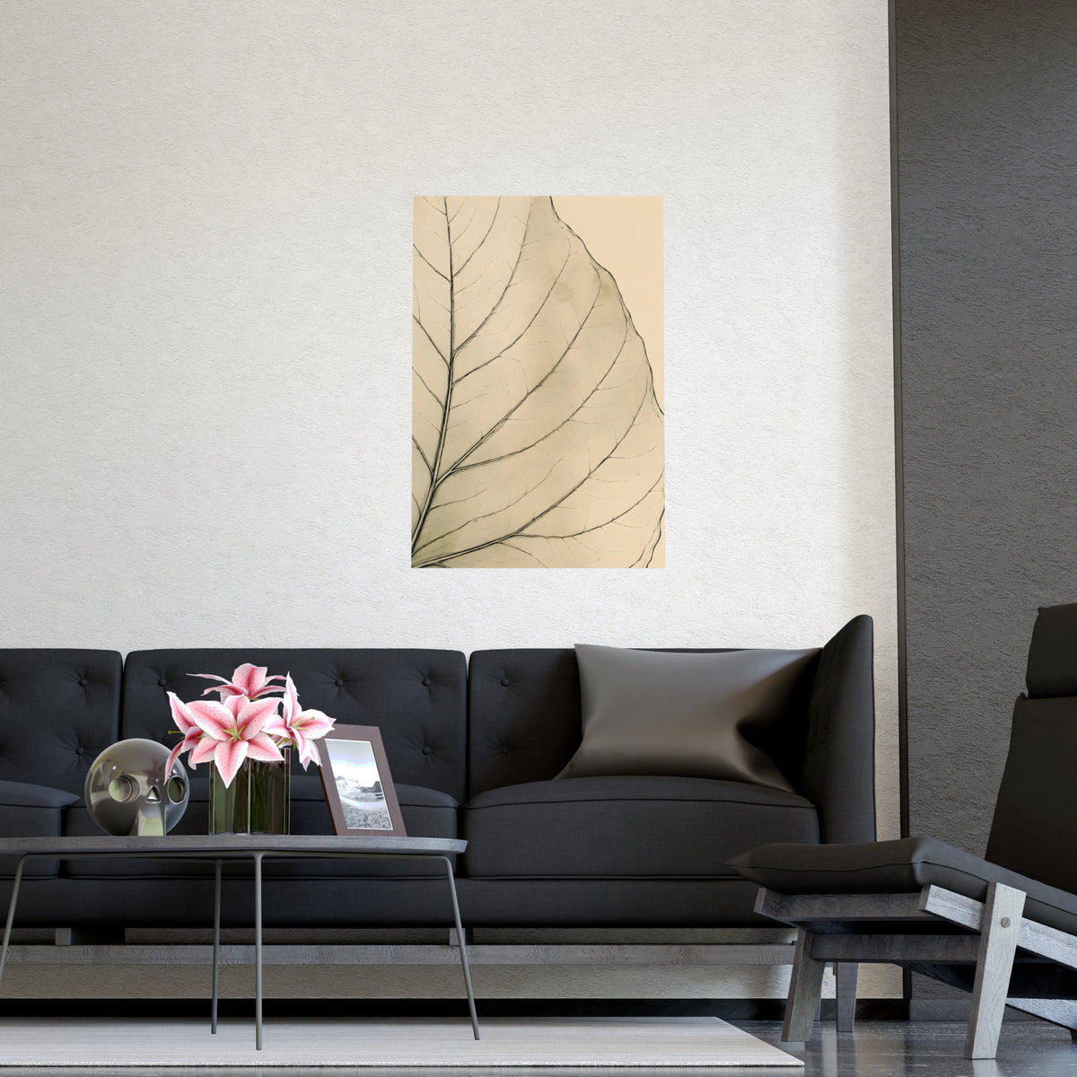 Leaf, Up Close — leaf, up close, shown framed on a wall