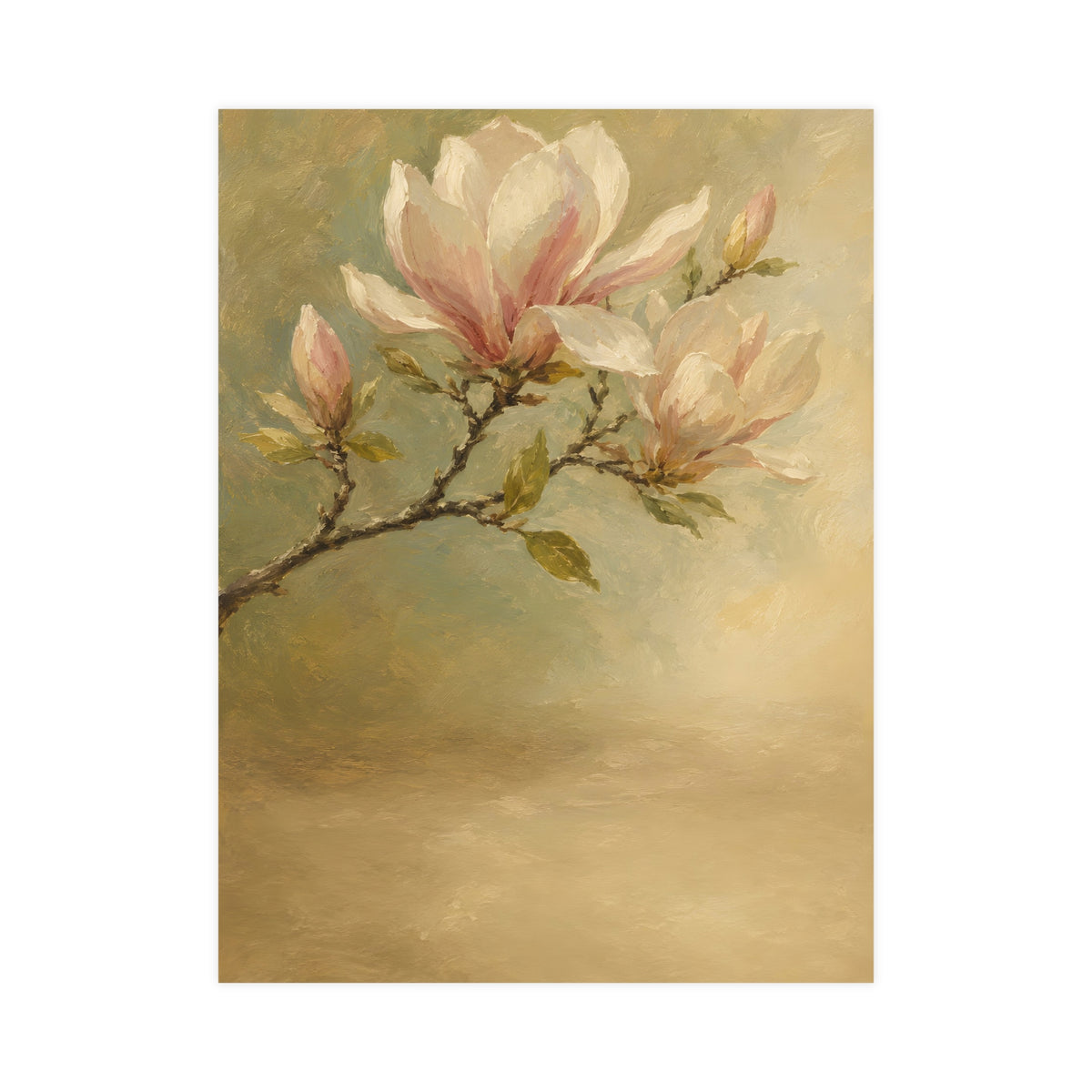 Magnolia Branch — a single magnolia branch in bloom, 18x24 in print