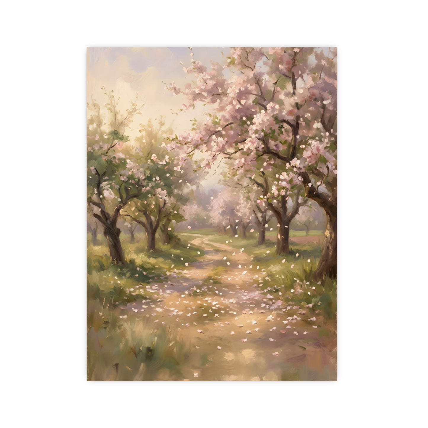 Orchard Path in Spring | Romantic Oil Painting Print | Wall Art