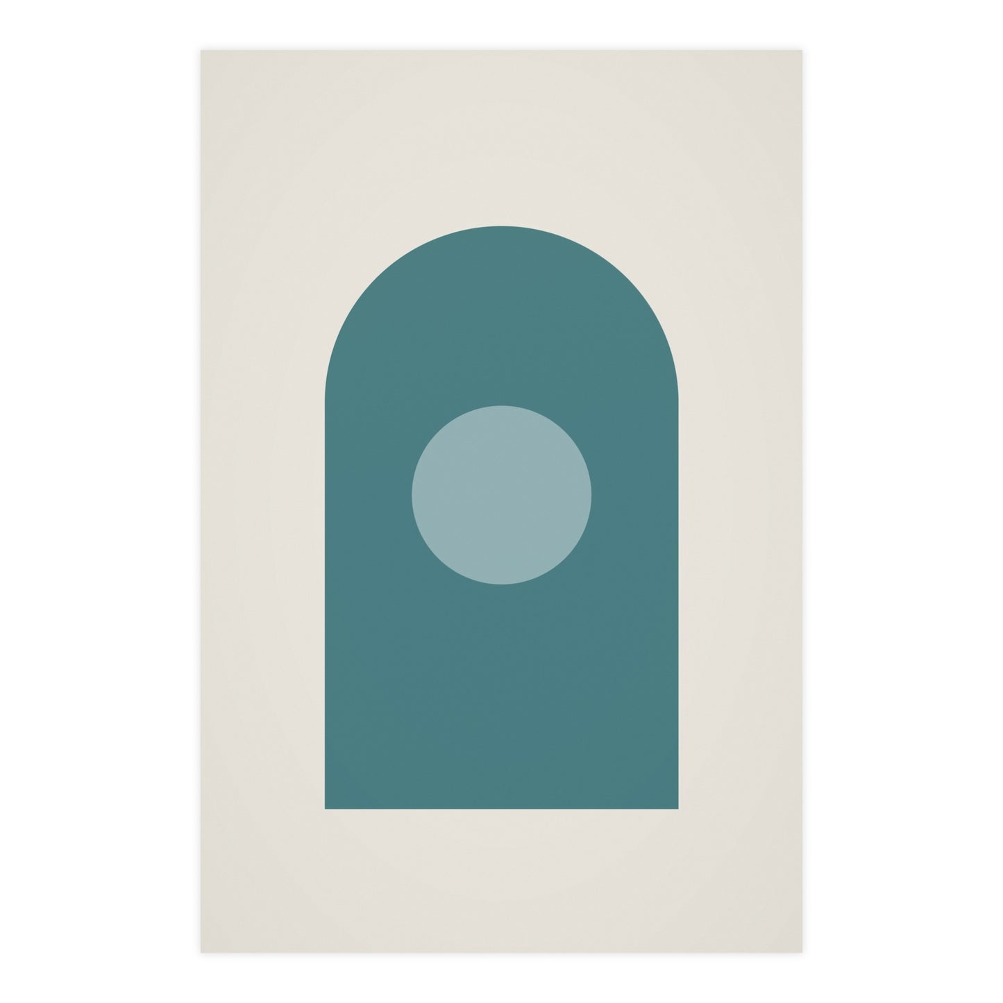 Deep Teal Arch Modern Wall Art | Living Room Print
