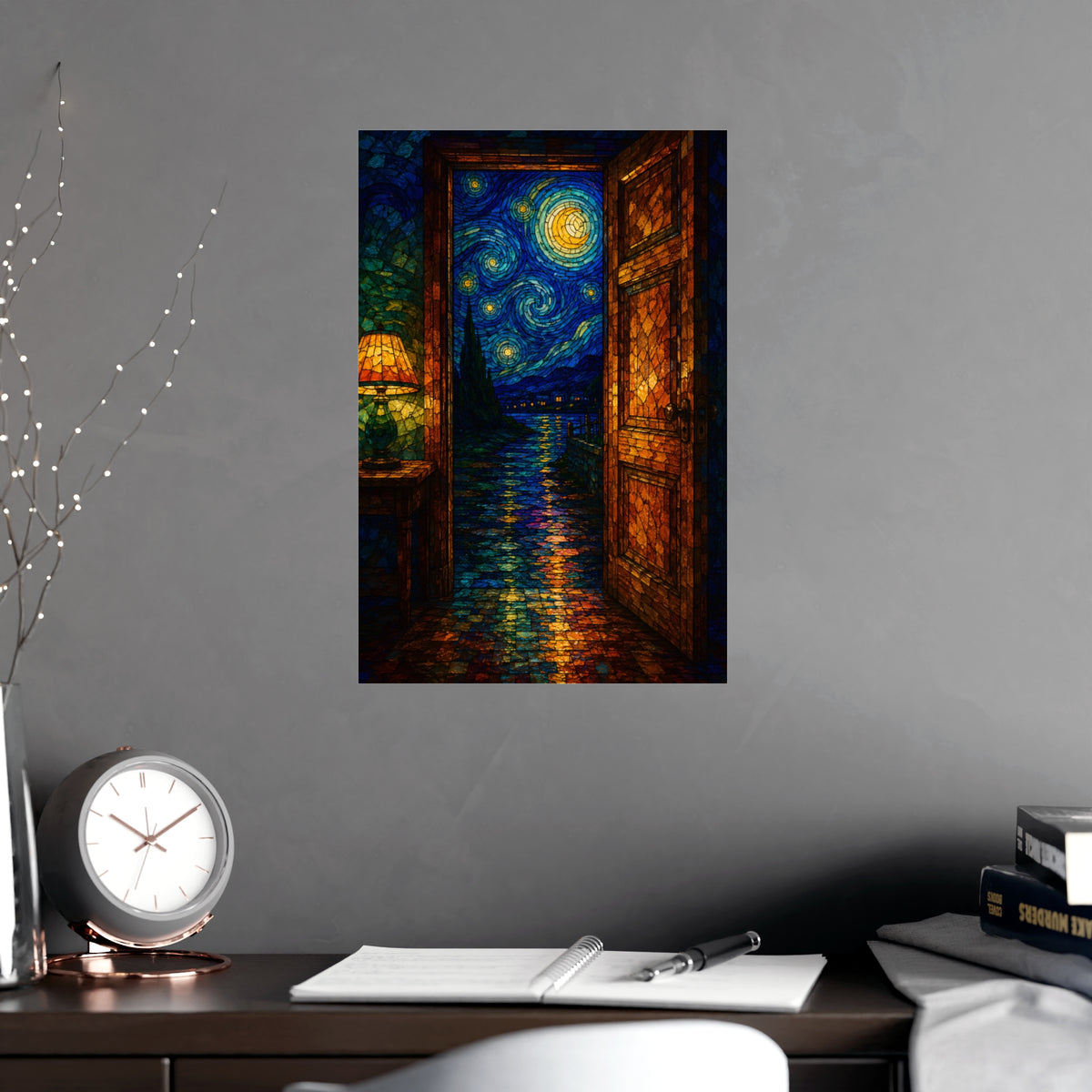 Out through the Door — out through the door, shown framed on a wall