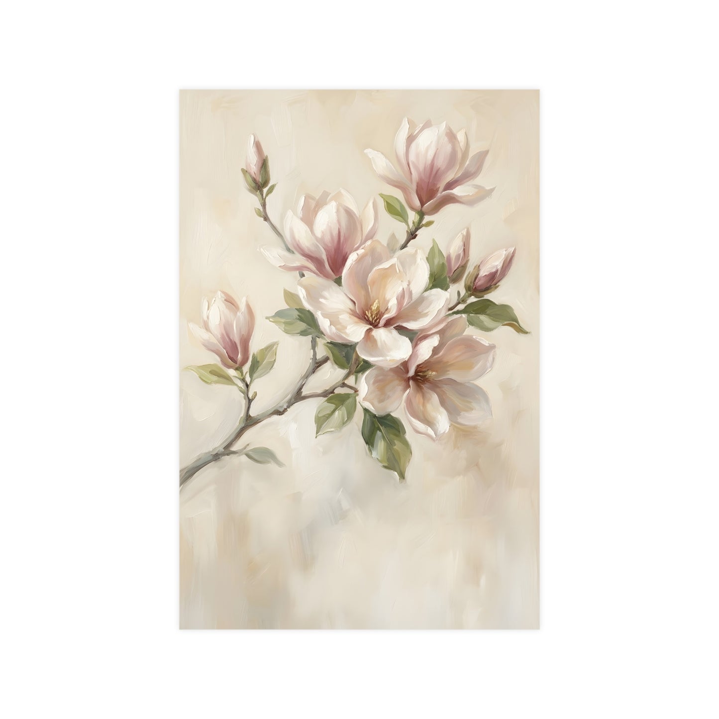 Branche de magnolia | Affiche Murale Romantique | Peinture