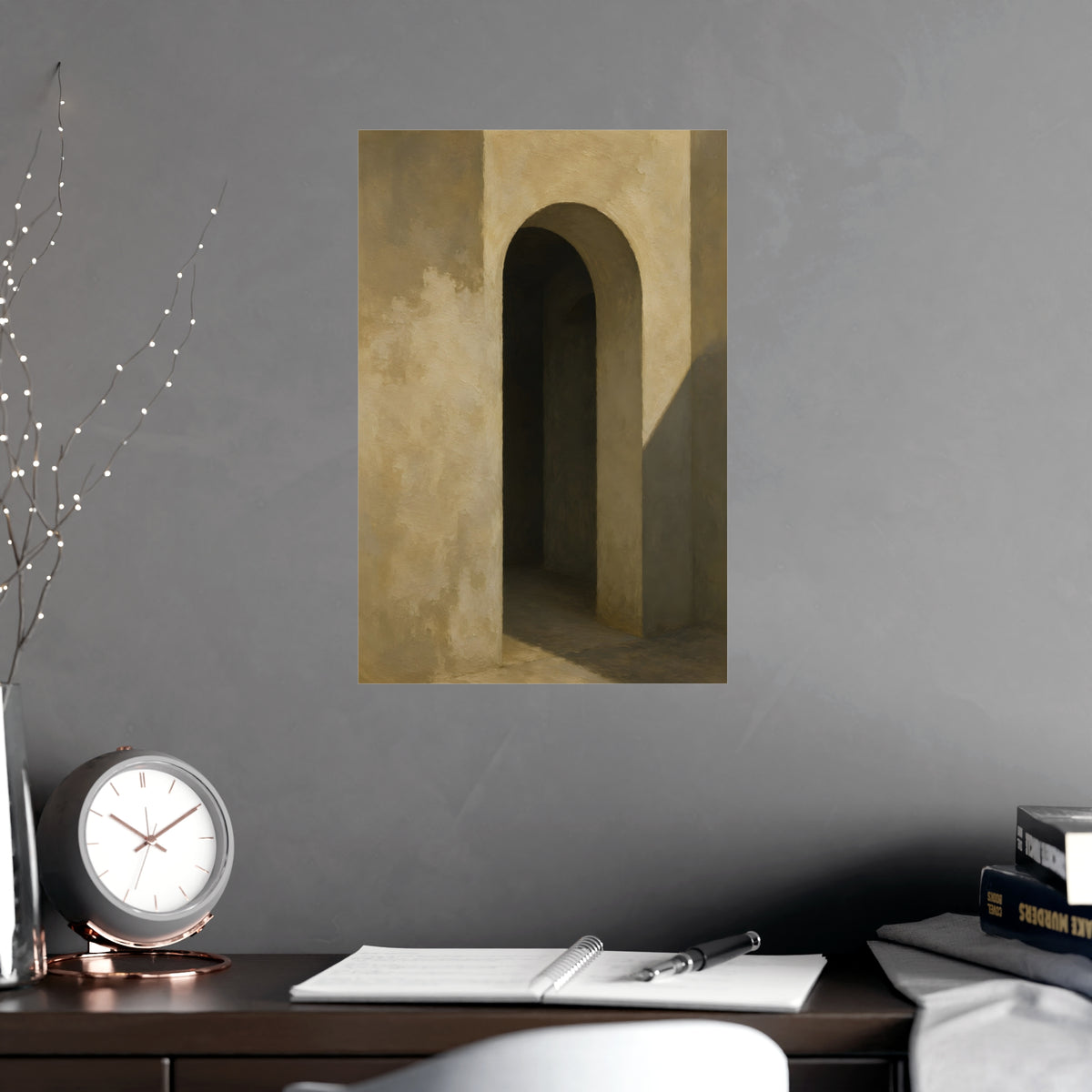 Arched Doorway — arched doorway, shown framed on a wall