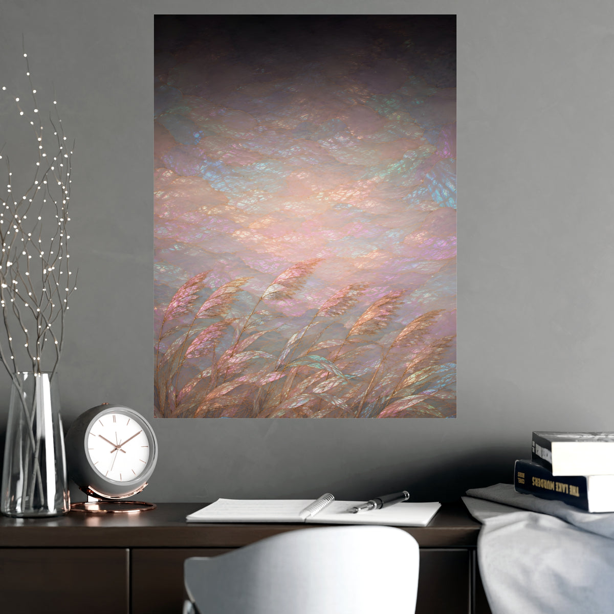 Reeds and Wind — reeds and wind, shown framed on a wall
