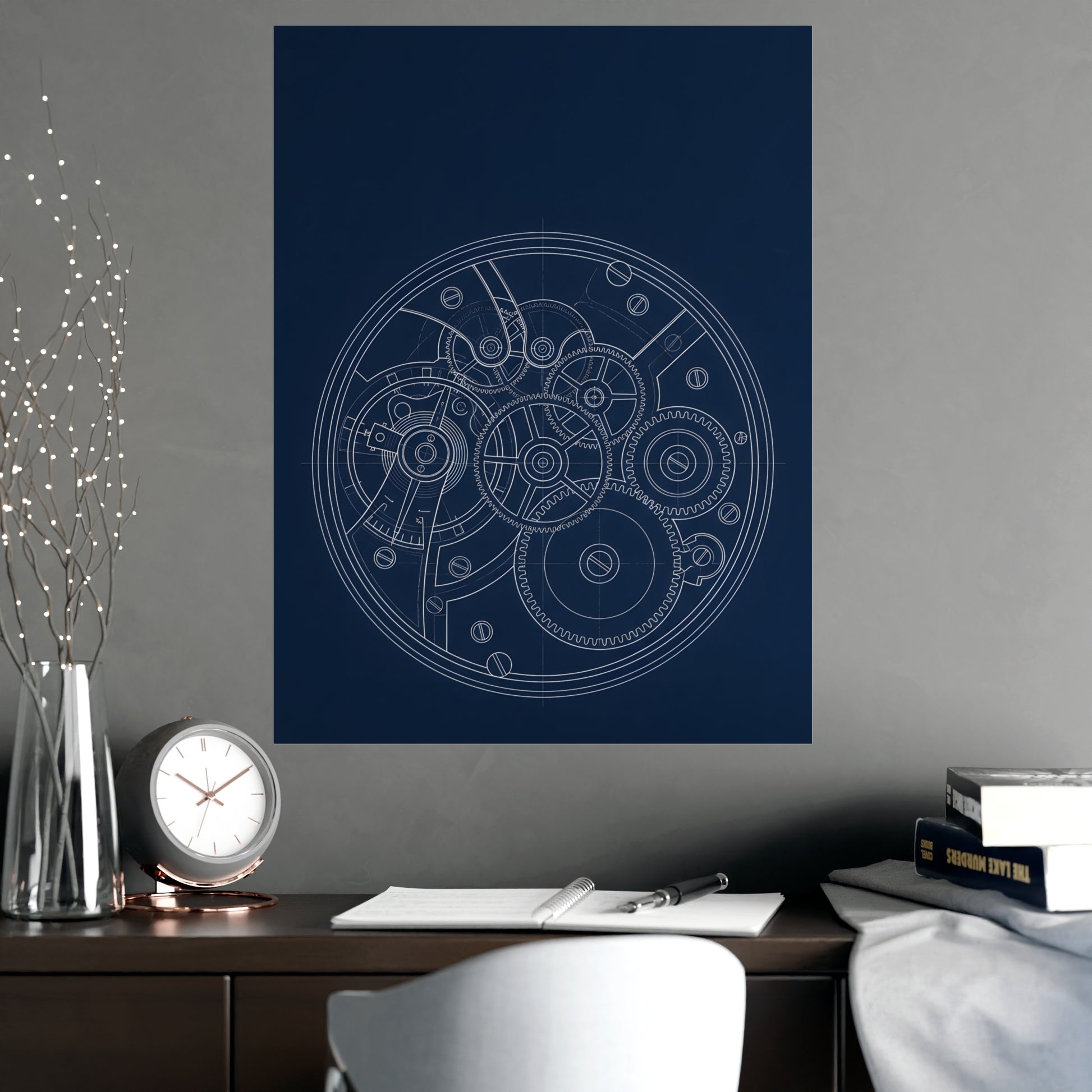 Watch Movement on a plain wall, shown at a larger size, 18x24 in print