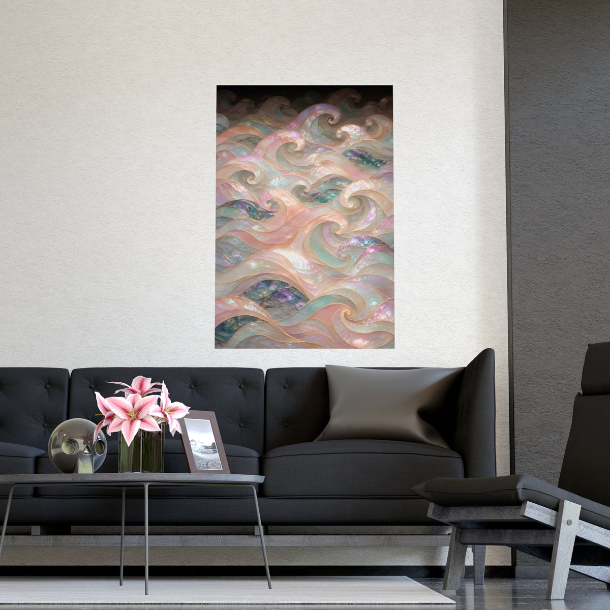 Wave Pattern — wave pattern, shown framed on a wall