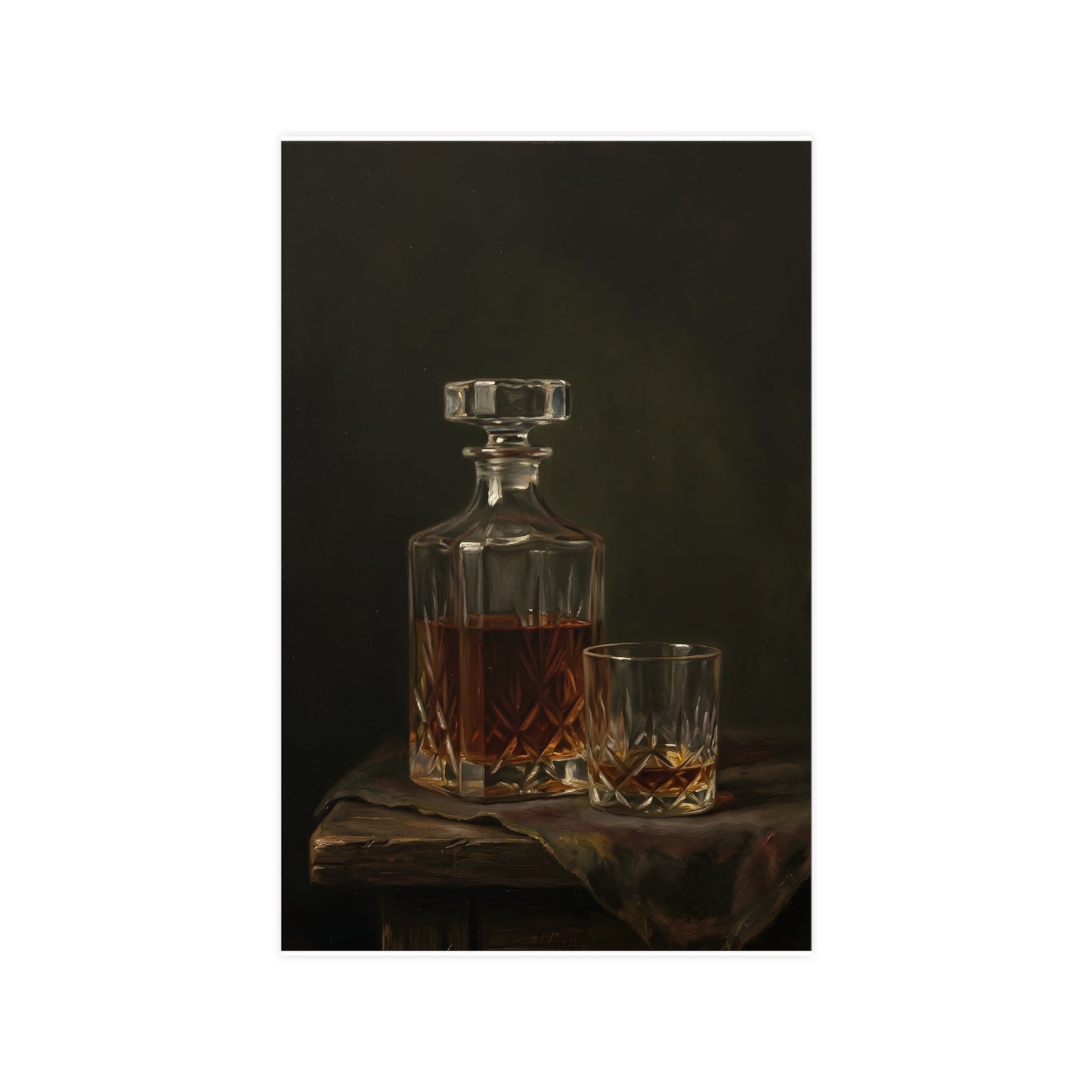 Decanter and Glass — decanter and glass, 11x17 in print