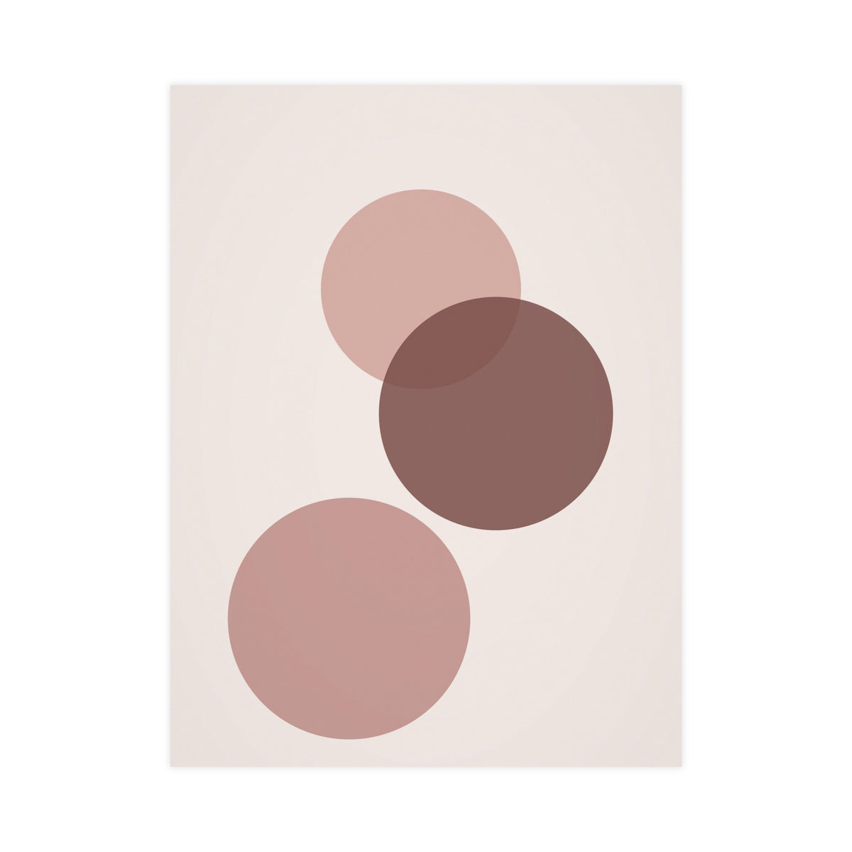 Dusty Rose Circles Modern Wall Art — circles in a dusty rose palette, 18x24 in print