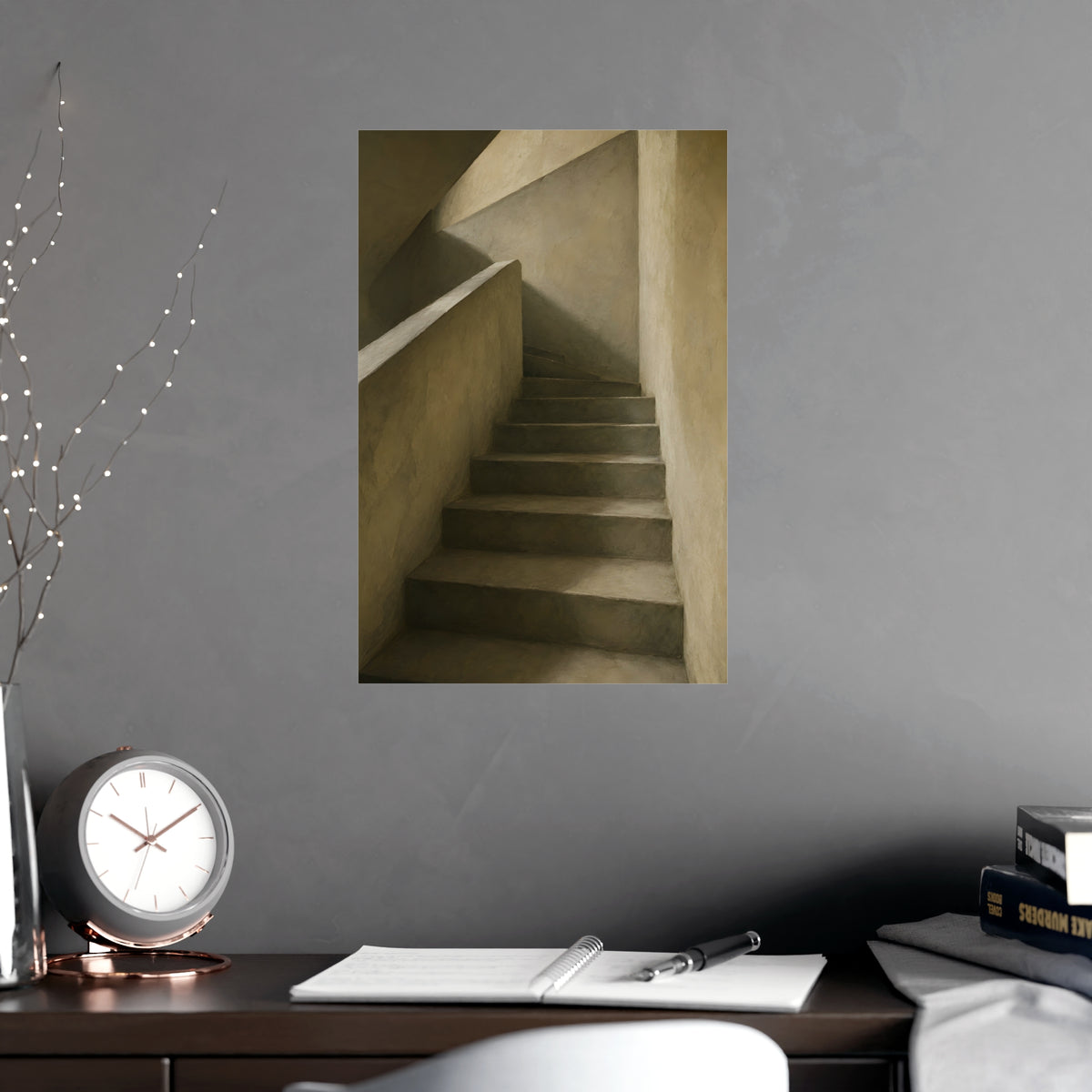Concrete Stairwell — concrete stairwell, shown framed on a wall