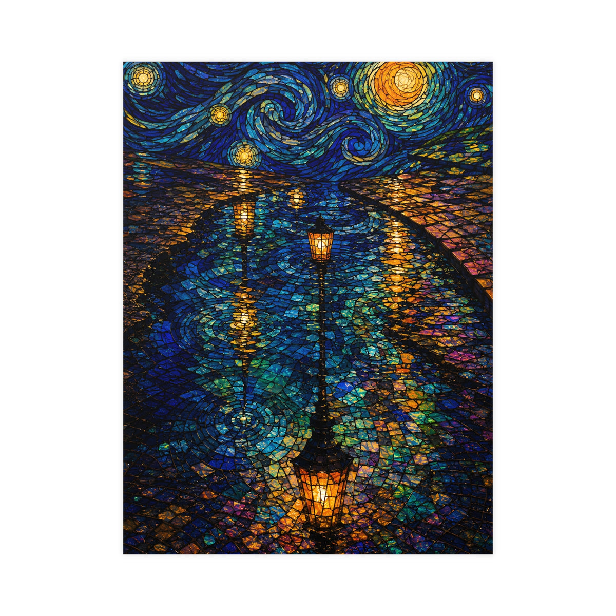 Lamps in a Puddle — lamps in a puddle, 18x24 in print