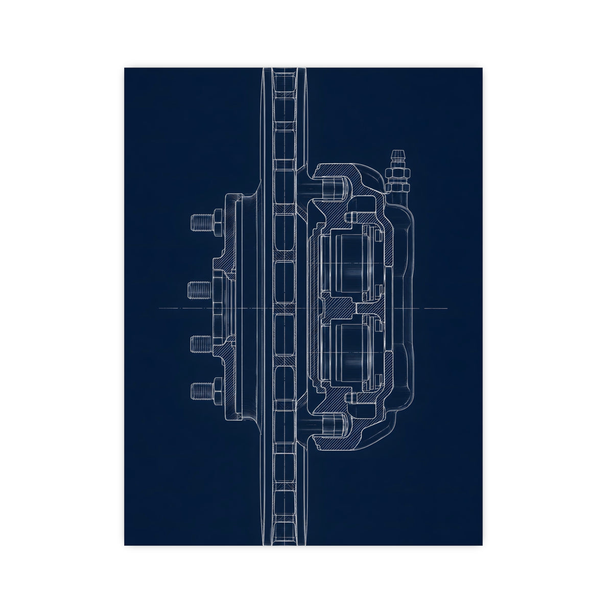 Disc Brake, in Section — disc brake, in section, 12x16 in print