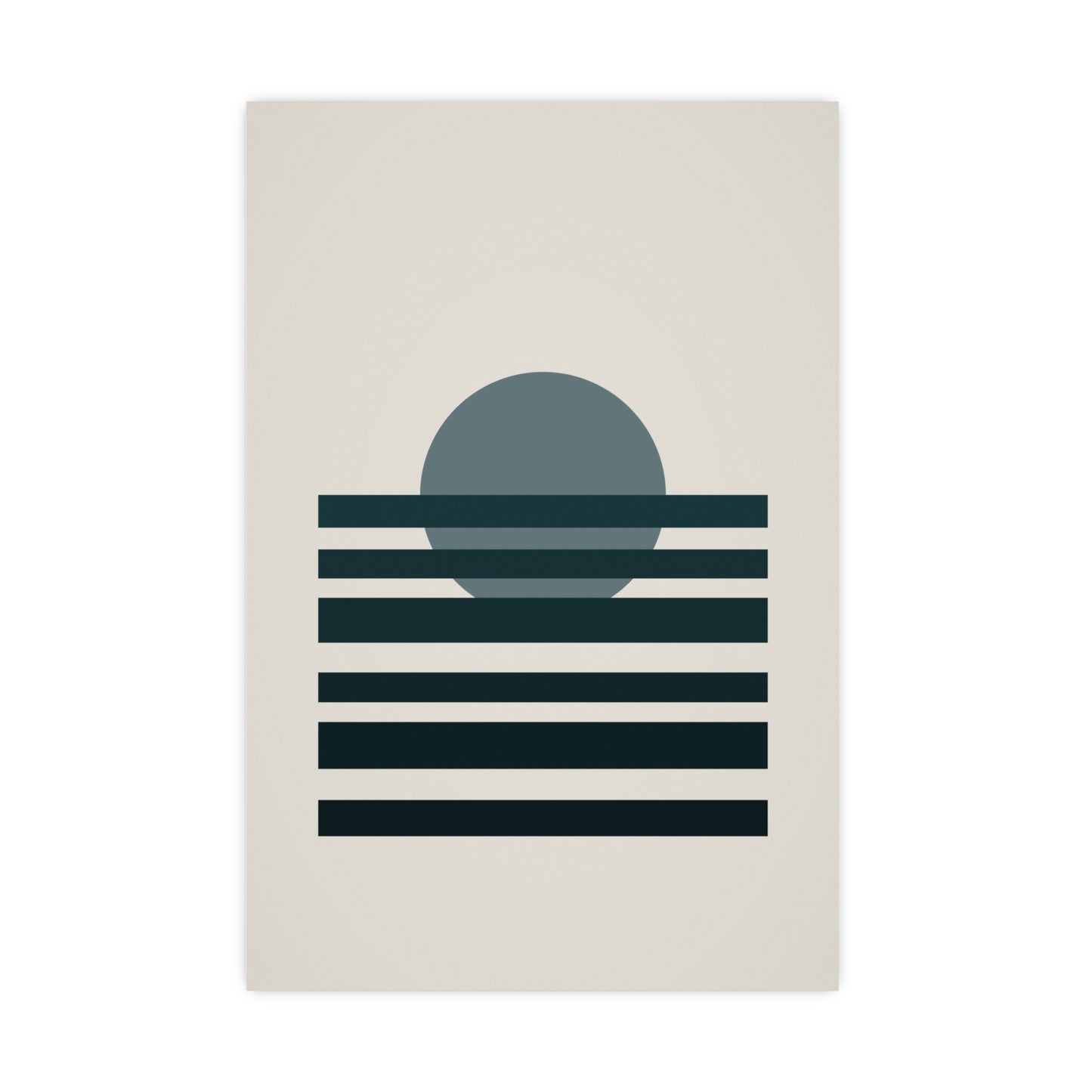 Deep Teal Sunset Landscape Wall Art | Living Room Print