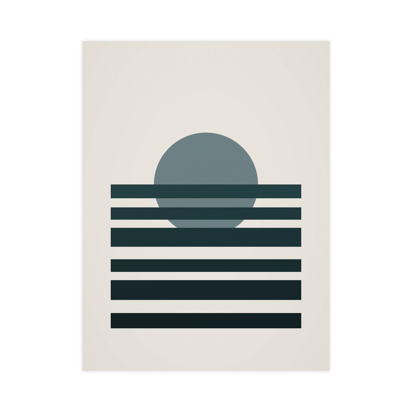 Deep Teal Sunset Landscape Wall Art | Living Room Print