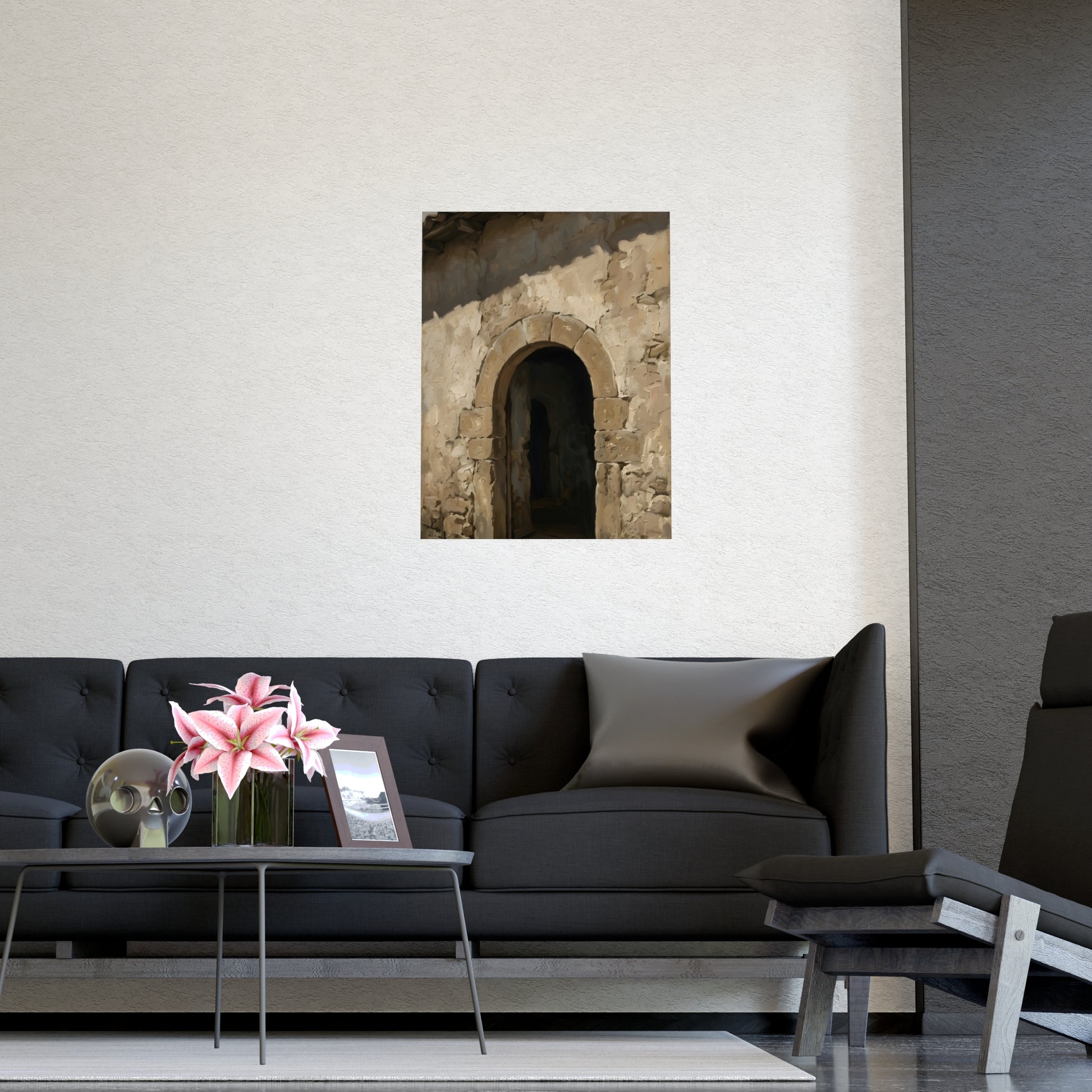 Arched Doorway on a plain wall, shown at a larger size, 20x30 in print