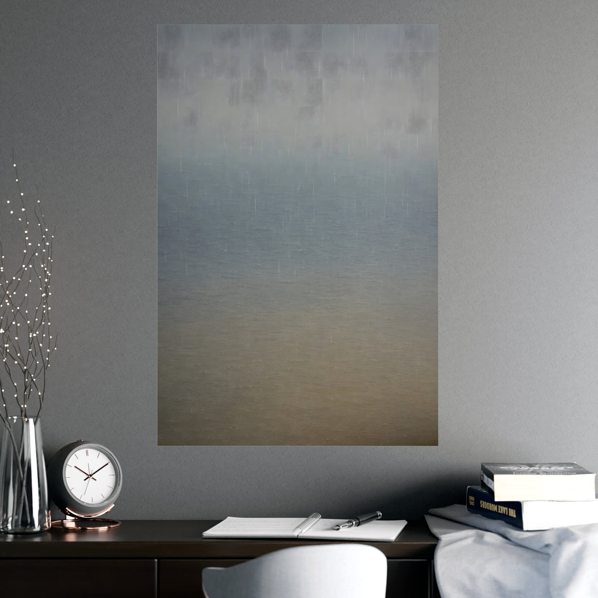 Rain at Sea — rain at sea, shown framed on a wall
