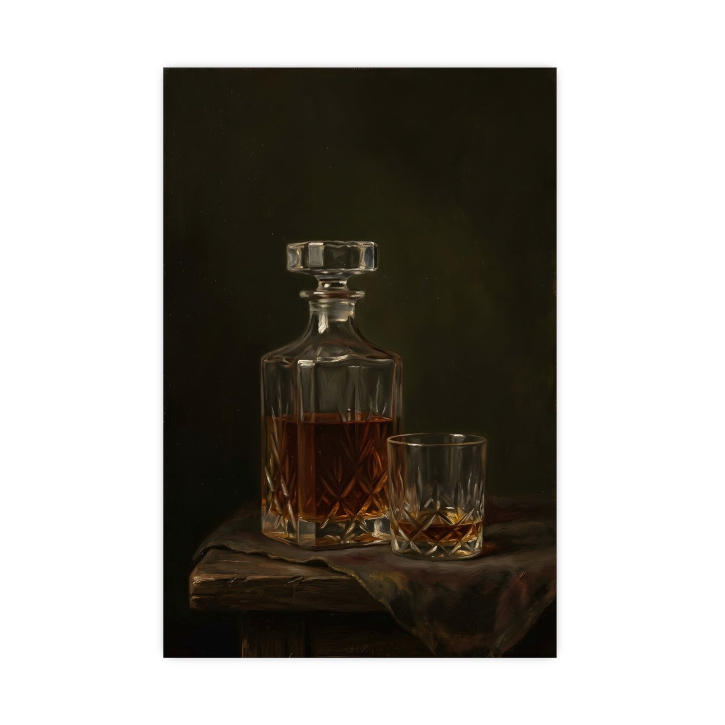 Decanter and Glass — decanter and glass, 18x24 in print