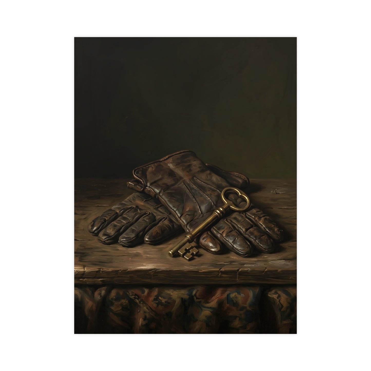 Gloves and a Brass Key — gloves and a brass key, 12x18 in print